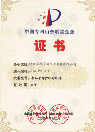 Star Enterprise of Shandong Province (National Patent)